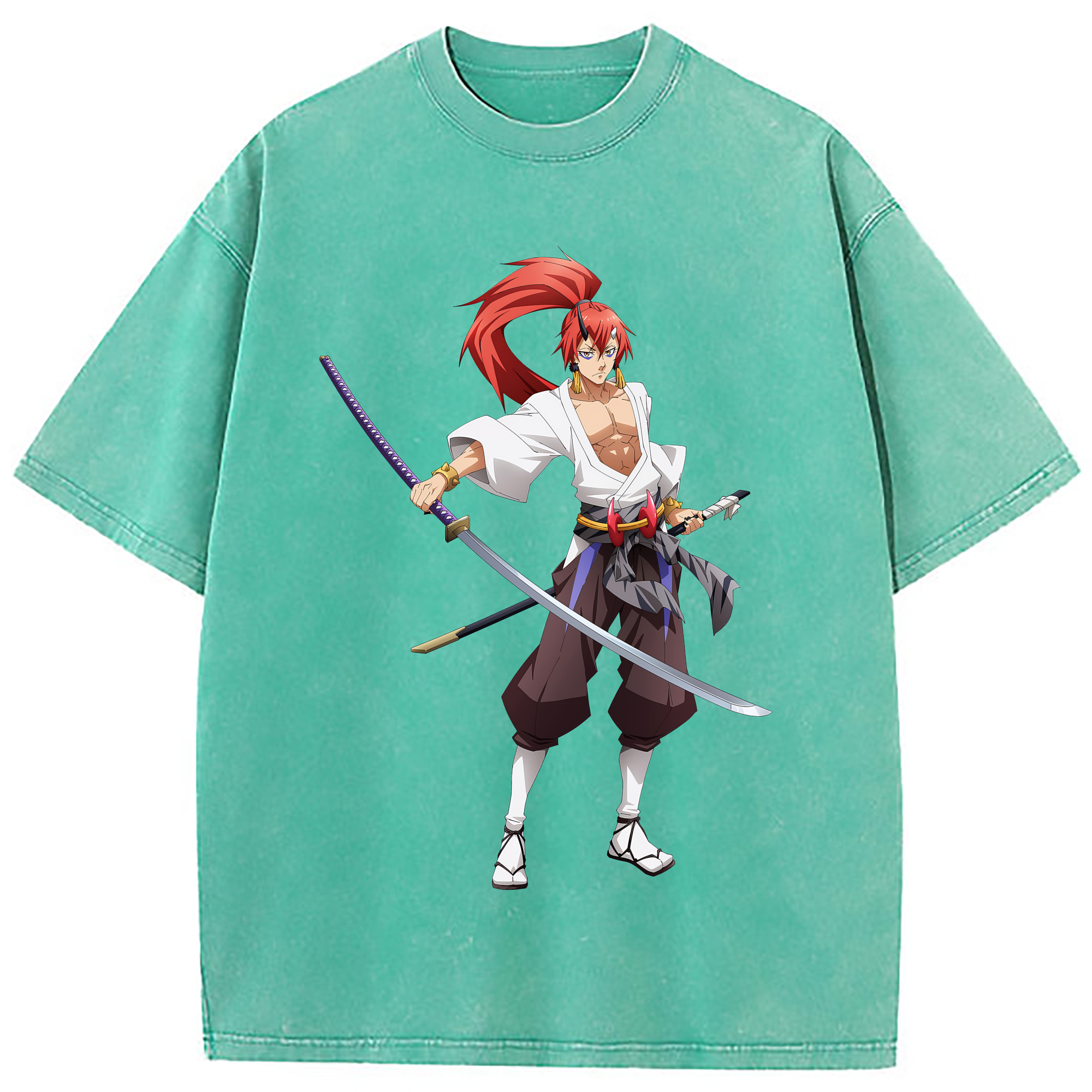 （画像用） 転スラ Regarding Reincarnated to Slime 綿100% ヴィンテージ風 半袖Tシャツ（フロントプリント）